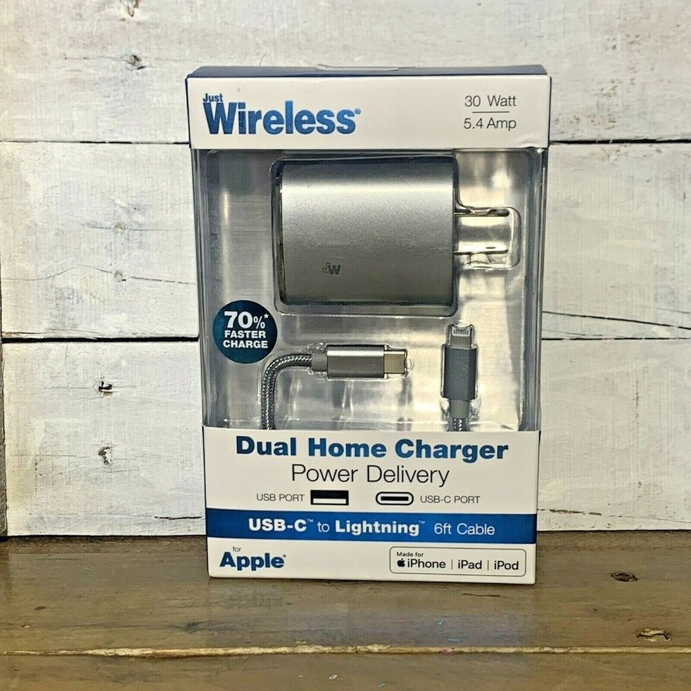 Just Wireless 2-Port USB Wall Charger, New!